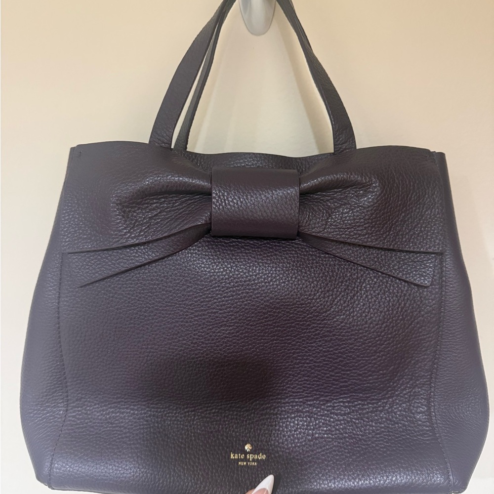 Kate Spade Dark Brown Tote with Bow Detail